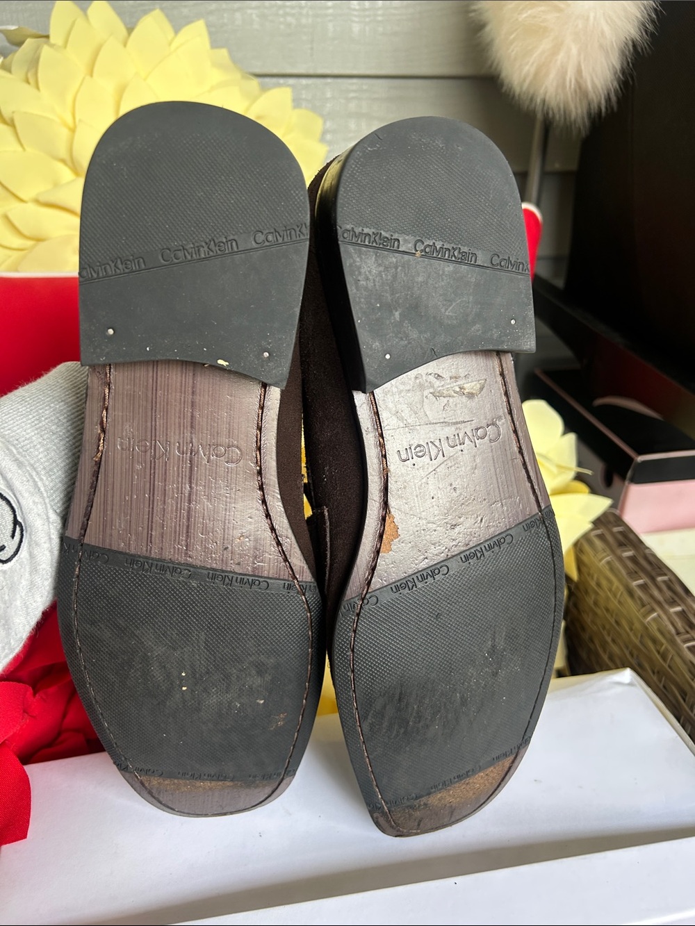 Calvin Klein Dark Brown Suede Horsebit Loafers - Picture 4 of 7